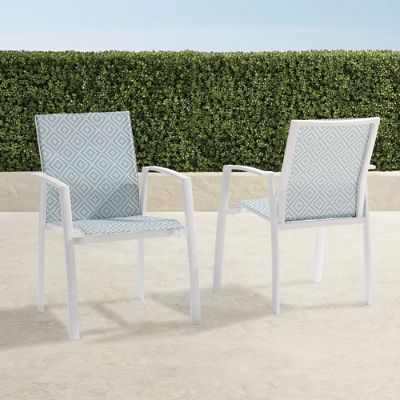 Frontgate Resort Collection Newport Aluminum Dining Arm Chairs