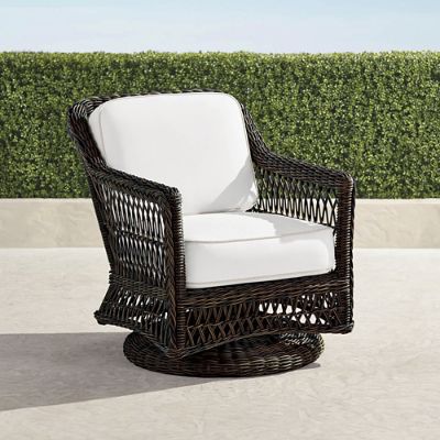 Hampton Swivel Lounge Chair in Black Walnut Finish Frontgate