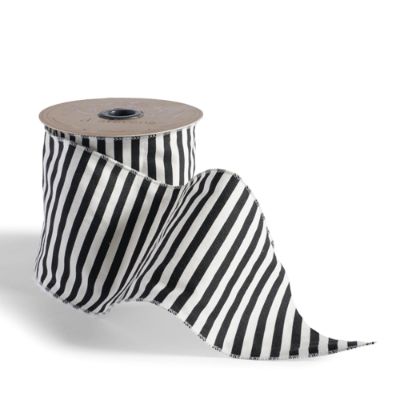 Black & White Striped Ribbon Grandin Road