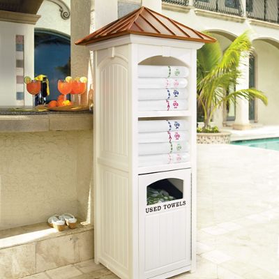 Outdoor towel storage online for pool