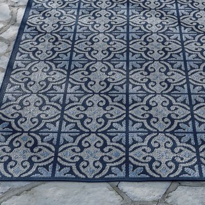Sydney Tile Outdoor Rug & Mat Grandin Road