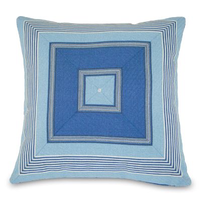 Navy Mitered Stripe Outdoor Throw Pillow Grandin Road