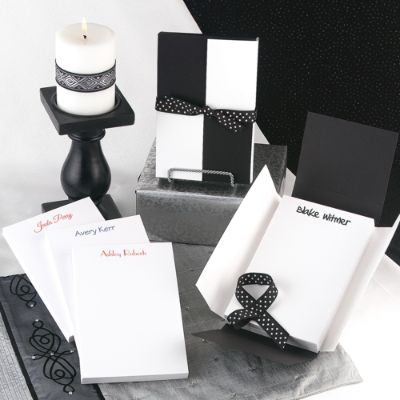 Set of Two Checkered Folders with Personalized Notepads Grandin Road