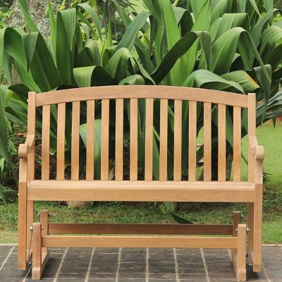 Teak store glider bench