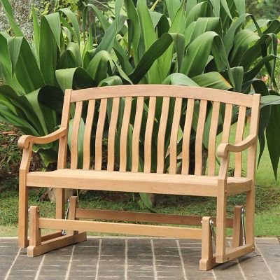 Outdoor wood glider discount bench