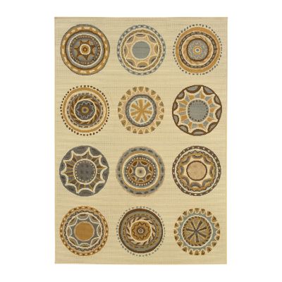 Bali Circles Outdoor Rug | Grandin Road