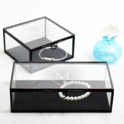 Personalized Antique Glass Shadow Jewelry Box | Grandin Road