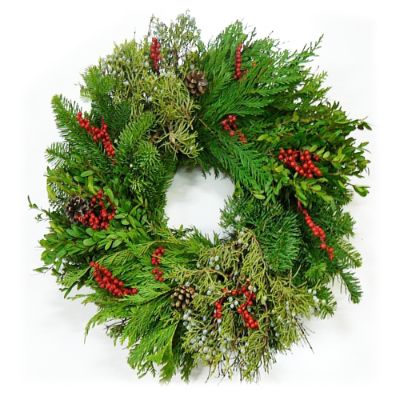Glorious Evergreens Fresh Wreath Grandin Road