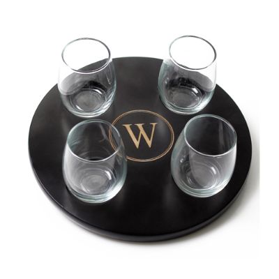 Set of Four Personalized Wine Flight Glasses Grandin Road