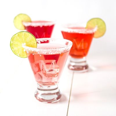 Set of Four Personalized Cosmopolitan Cocktail Glasses | Grandin Road