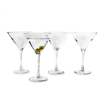 Set of Four Personalized Martini Glasses Grandin Road