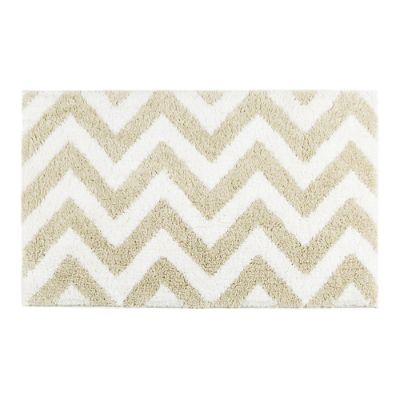 Linen Chevron Bath Rug Grandin Road