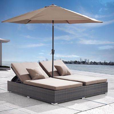 Double chaise with umbrella hotsell