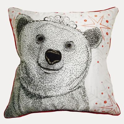 eddie bauer cozy polar bear throw pillow