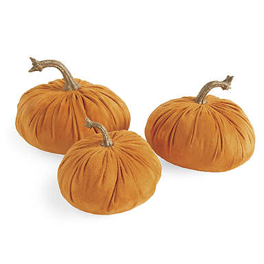 Faux Suede Pumpkins, Set of Three