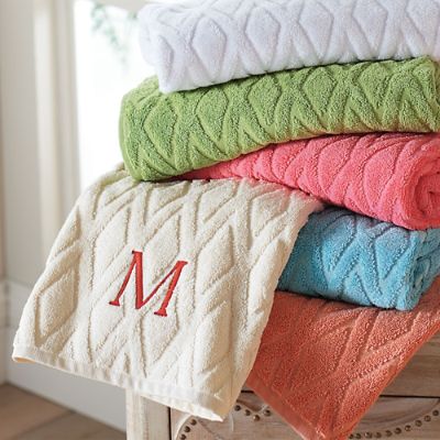 Diamond Turkish Cotton Bath Towels | Grandin Road