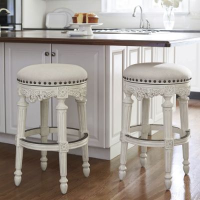 White backless counter stools hot sale