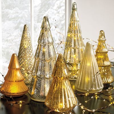 Mercury Glass LED Tree Collection Grandin Road