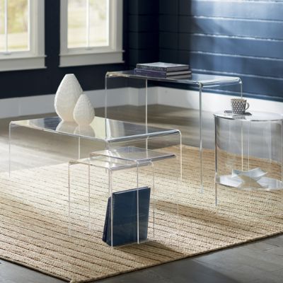 Acrylic nesting store table set