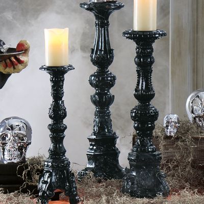 Black Halloween Candlesticks | Grandin Road
