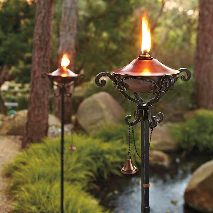 Decorative Torch Includes Snuffer Long-Lasting Fiberglass Wick Better Homes & Garden Outdoor Tabletop Copper Bowl Torch