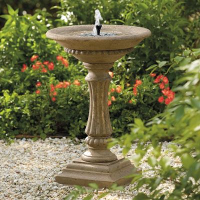 Solar Powered Ashbourne Birdbath | Grandin Road