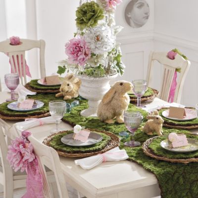 Easter Moss Runner and Placemats Grandin Road