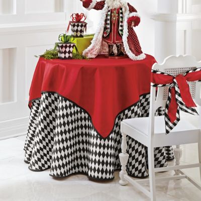 Faux Dupioni Table Topper and Harlequin Tablecloth Grandin Road