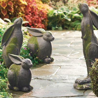 resin garden bunnies