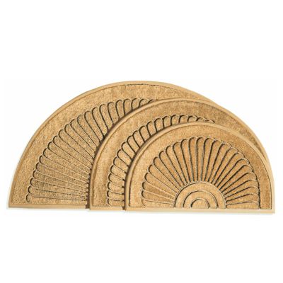 Sunburst Coir and Rubber Outdoor Doormat, Mainstays, 24 x 36, Half-Round,  Natural