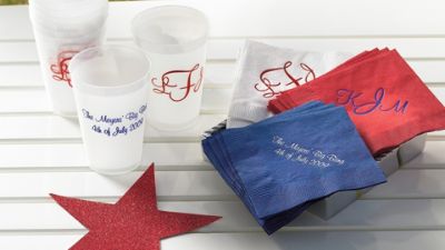 Personalized Frosted Cups & Beverage Napkins Grandin Road
