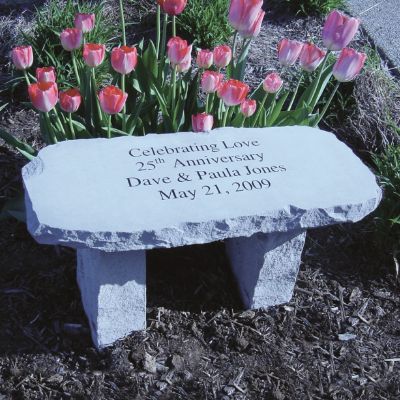 Custom Engraved Stone Bench | Grandin Road